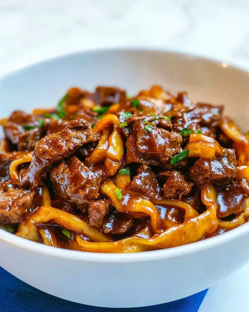 Slow Cooker Korean Beef Noodles Recipe