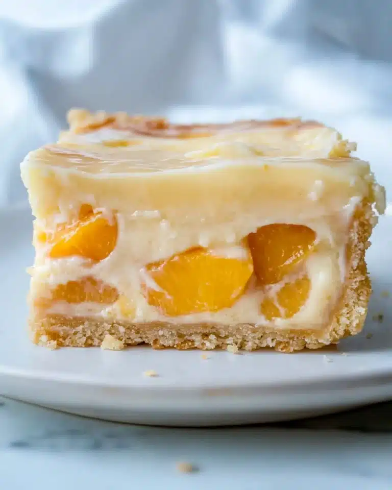 Peaches and Cream Cheesecake Bars Recipe