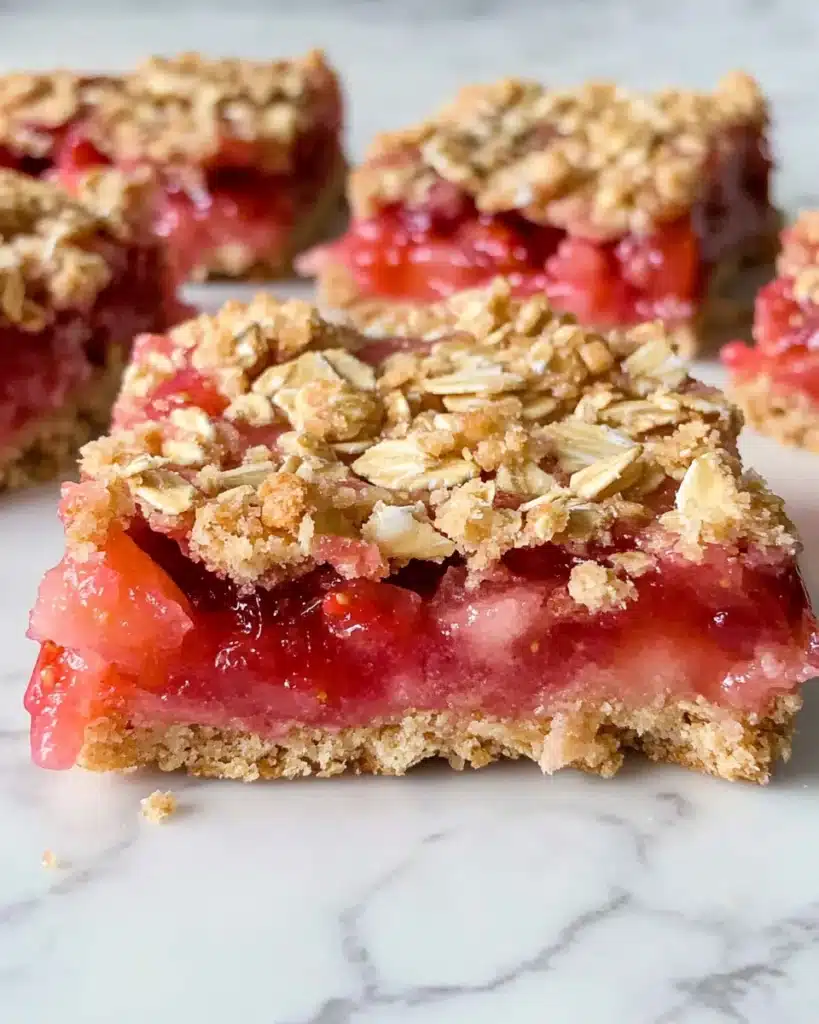 Strawberry Rhubarb Crisp Bars Recipe