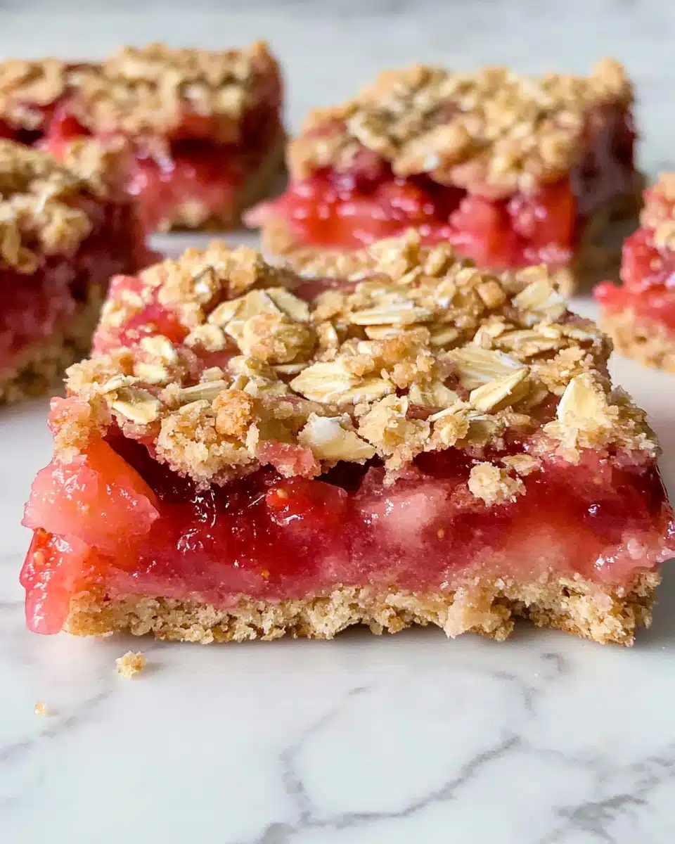 Strawberry Rhubarb Crisp Bars Recipe
