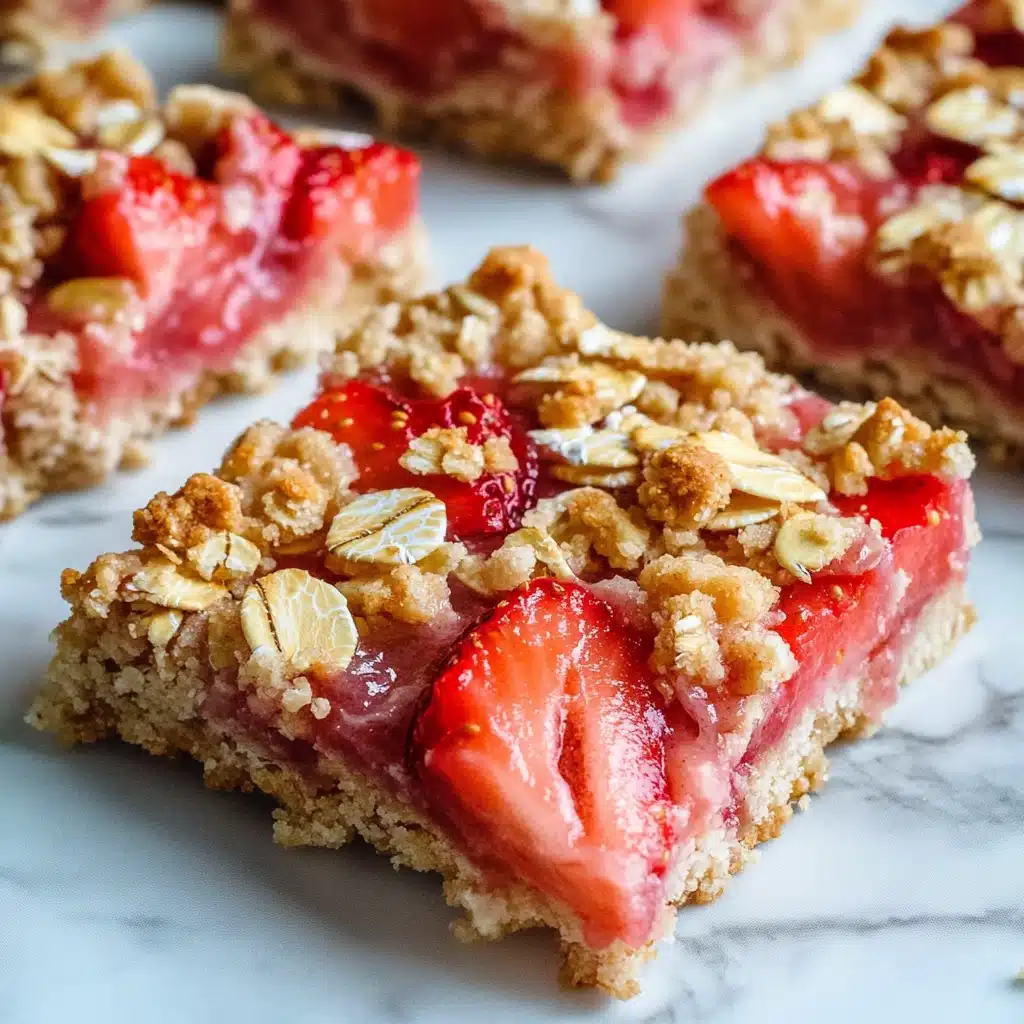 Strawberry Rhubarb Crisp Bars Recipe - Recipe Image