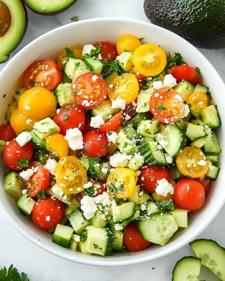 Cucumber Tomato Avocado Salad Recipe