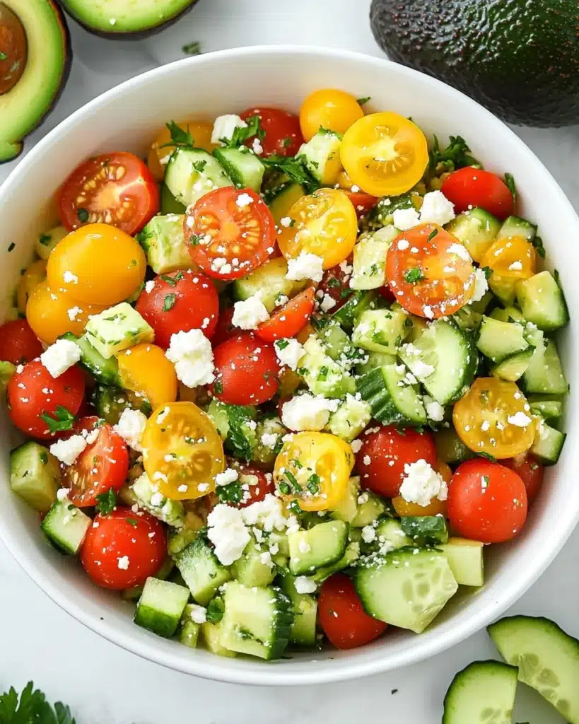 Cucumber Tomato Avocado Salad Recipe