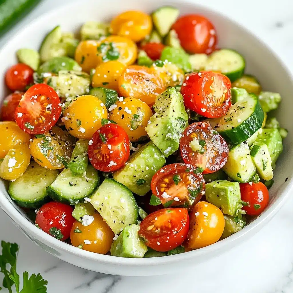 Cucumber Tomato Avocado Salad Recipe - Recipe Image