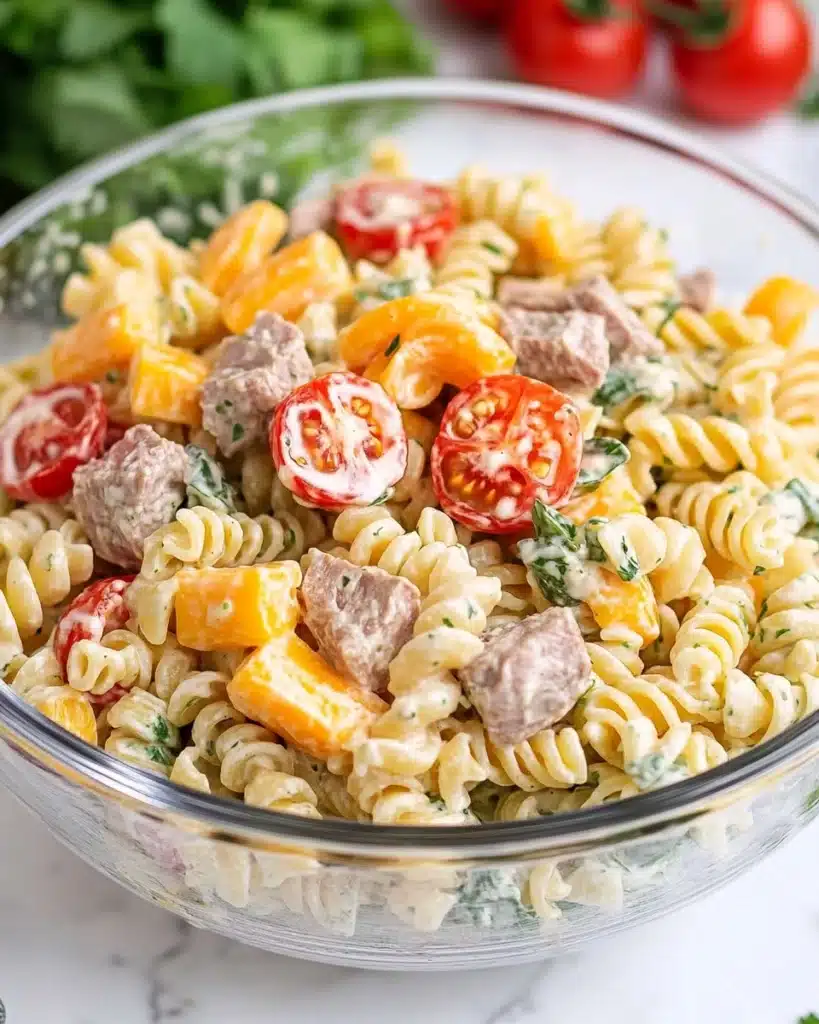 Chicken Bacon Ranch Pasta Salad Recipe