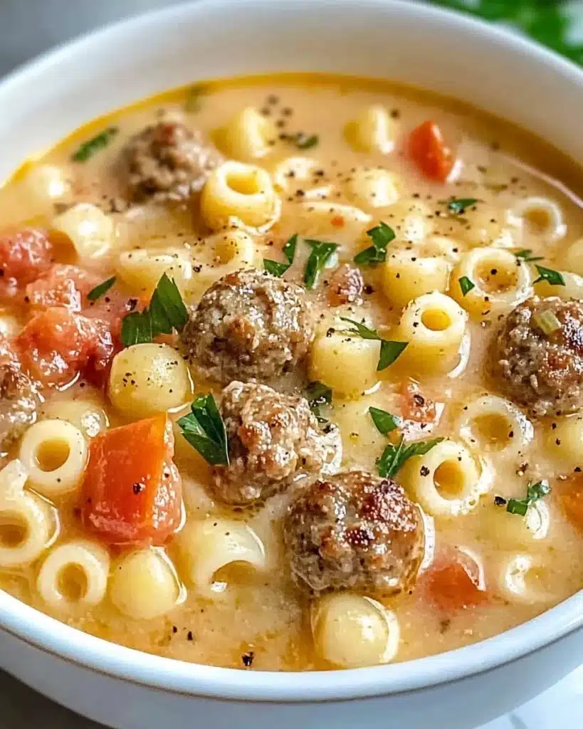 Creamy Parmesan Italian Sausage Ditalini Soup Recipe
