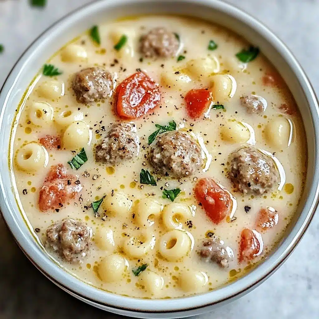 Creamy Parmesan Italian Sausage Ditalini Soup Recipe - Recipe Image