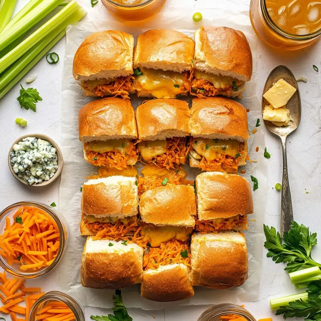 Sheet Pan Buffalo Chicken Sliders Recipe - Recipe Image
