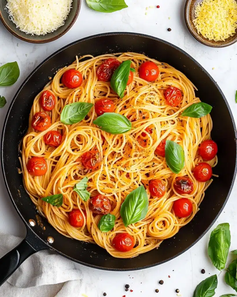 One Pot Cherry Tomato Basil Pasta Recipe