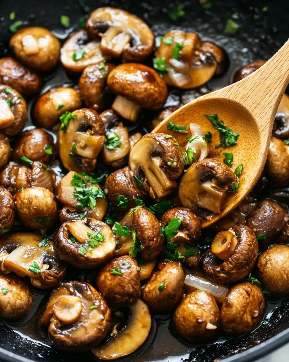 Honey Balsamic Garlic Mushrooms Recipe