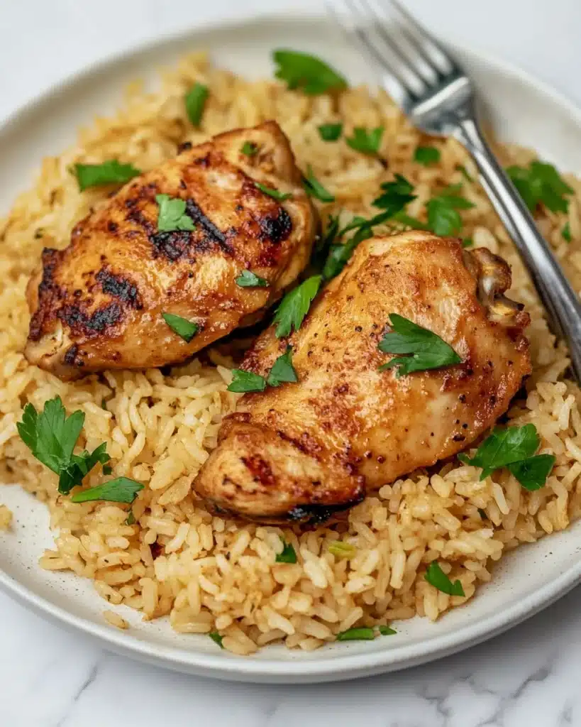 Instant Pot Chicken Thighs and Rice Recipe