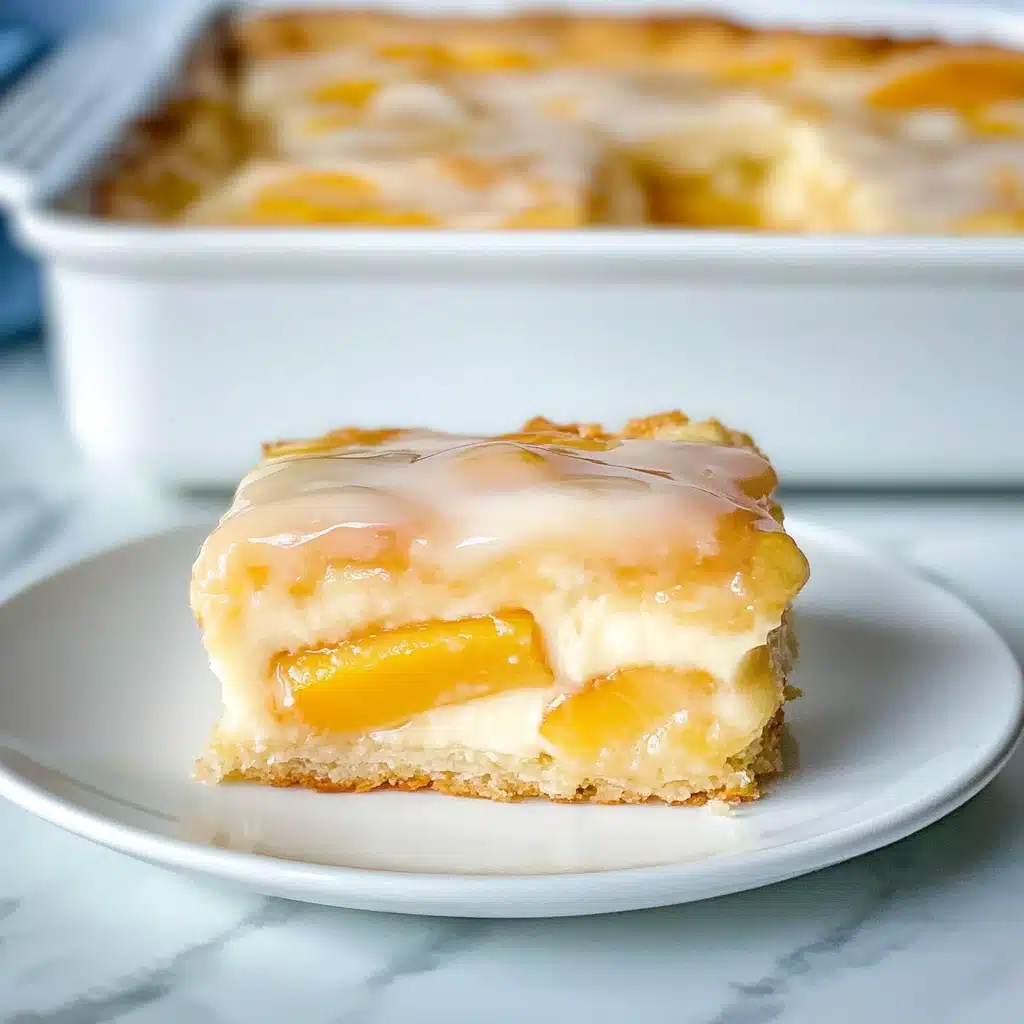Peaches and Cream Cheesecake Bars Recipe - Recipe Image