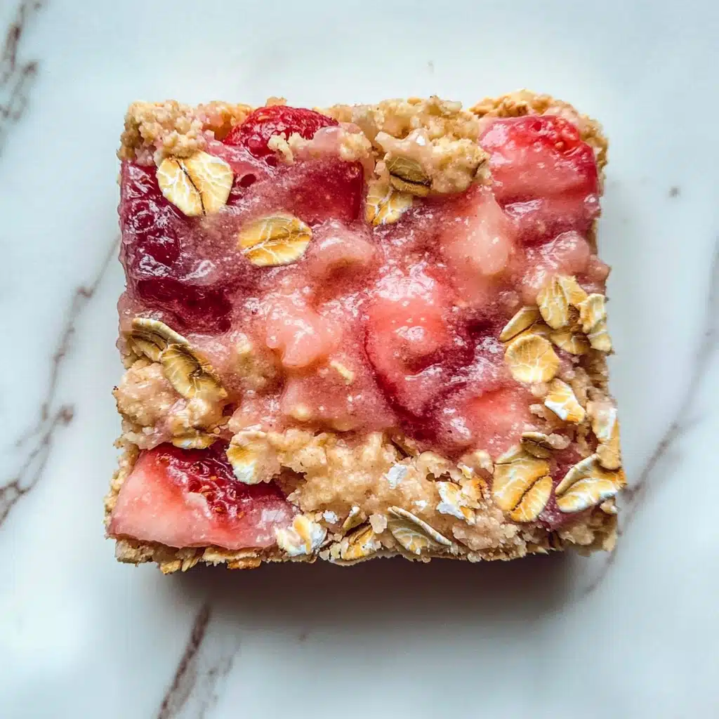 Strawberry Rhubarb Crisp Bars Recipe - Recipe Image