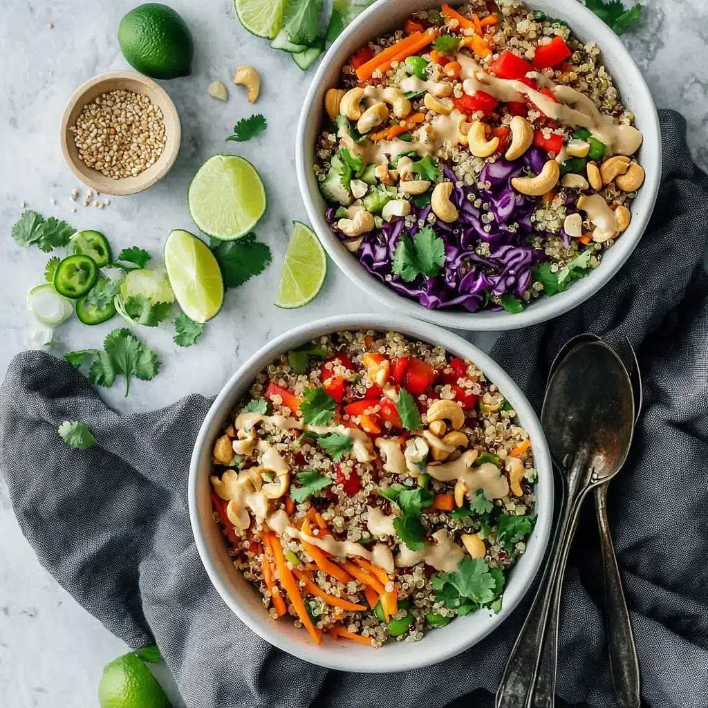Crunchy Cashew Thai Quinoa Salad Recipe - Recipe Image