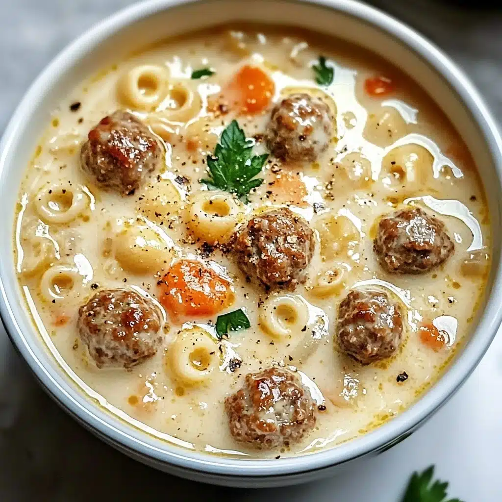 Creamy Parmesan Italian Sausage Ditalini Soup Recipe - Recipe Image