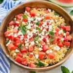 Watermelon Feta Orzo Salad with Lemon and Basil Recipe