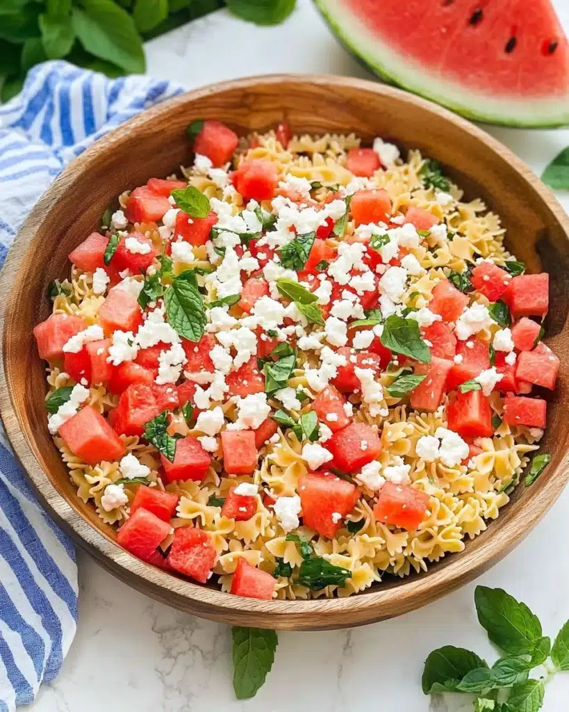 Watermelon Feta Orzo Salad with Lemon and Basil Recipe