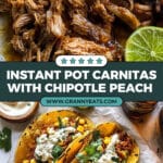 Instant Pot Crispy Carnitas with Chipotle Peach Salsa Recipe