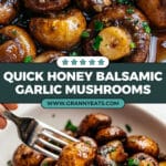 Honey Balsamic Garlic Mushrooms Recipe