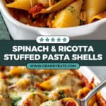 Spinach and Ricotta Stuffed Pasta Shells Recipe