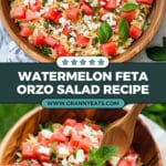 Watermelon Feta Orzo Salad with Lemon and Basil Recipe