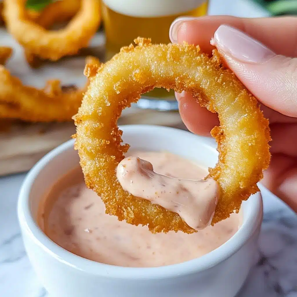 Beer Battered Onion Rings (with Red Pepper Aioli) Recipe - Recipe Image