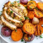 One Pan Herb Roasted Vegetables & Chicken Recipe
