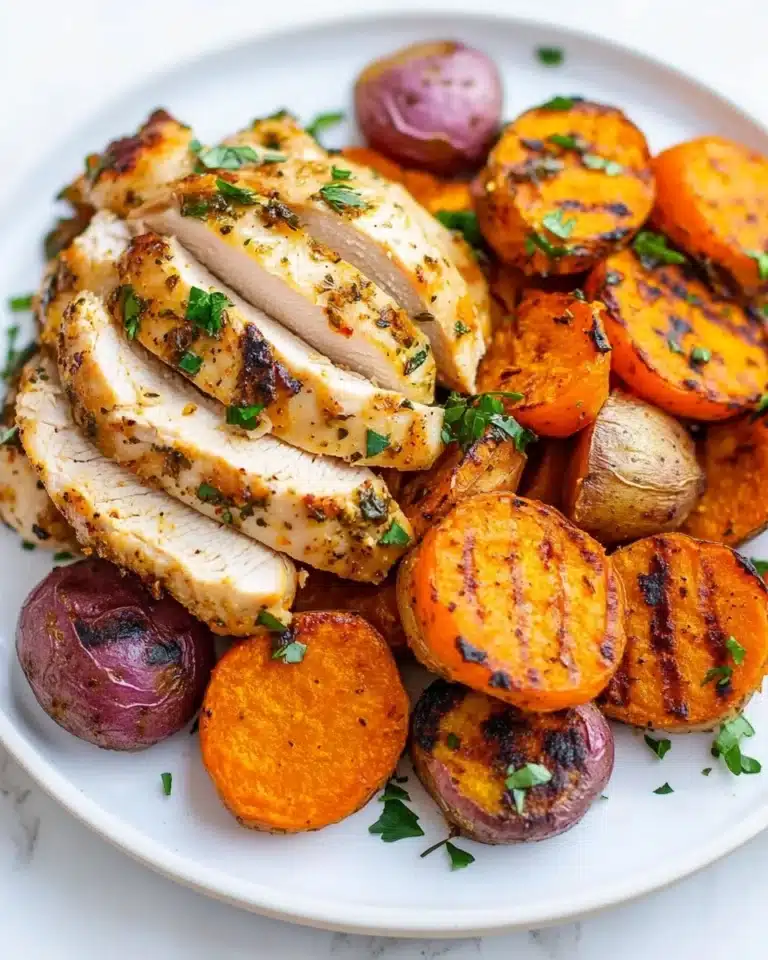 One Pan Herb Roasted Vegetables & Chicken Recipe