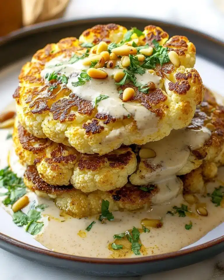 Roasted Cauliflower Steaks With Tahini Recipe