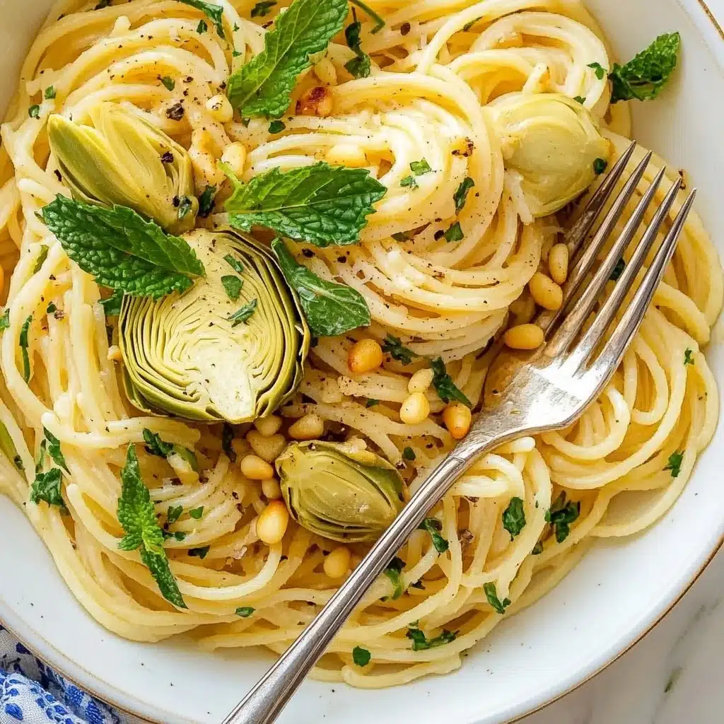 Lemon Butter Artichoke Pasta Recipe - Recipe Image
