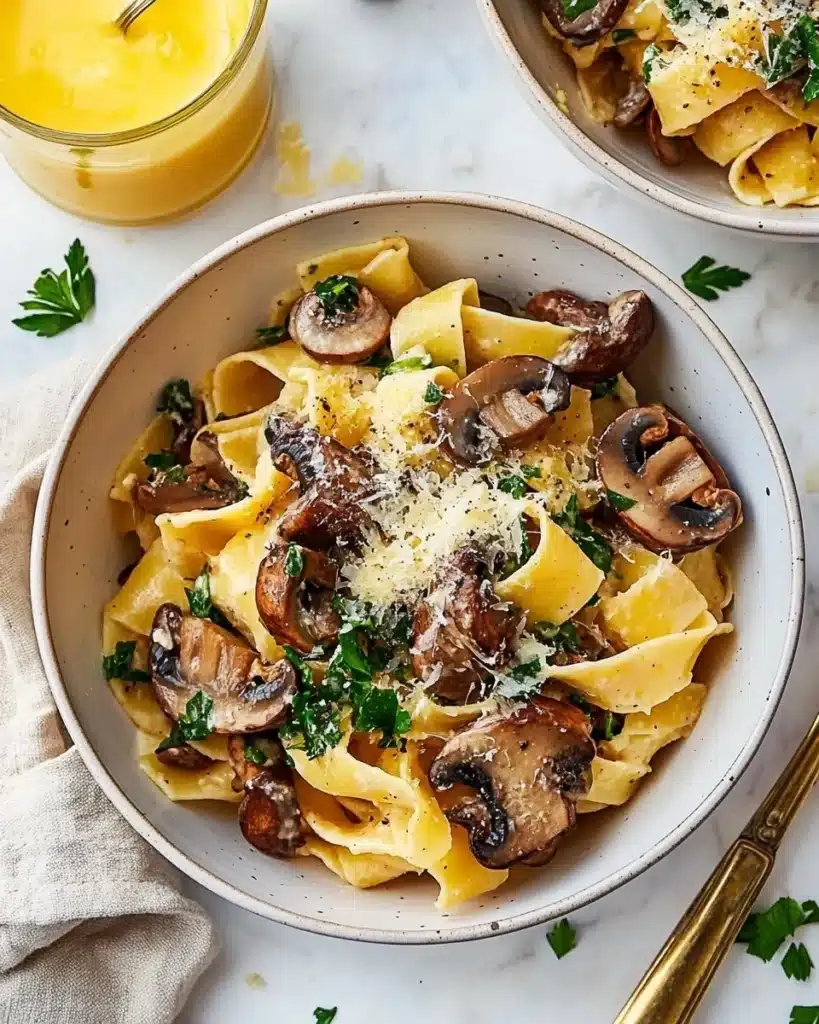 Creamy Mushroom Pappardelle Pasta Recipe