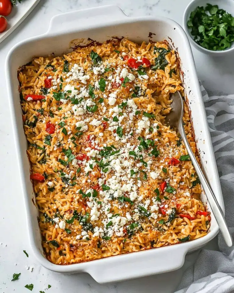 Greek Chicken Orzo Bake Recipe