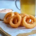 Beer Battered Onion Rings (with Red Pepper Aioli) Recipe