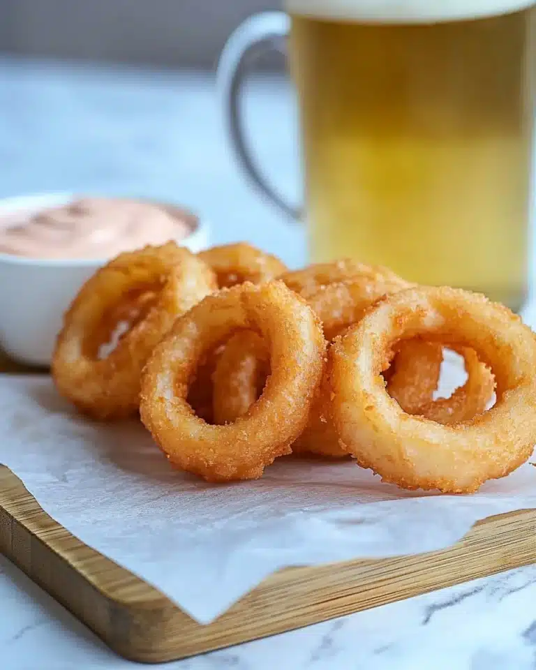 Beer Battered Onion Rings (with Red Pepper Aioli) Recipe
