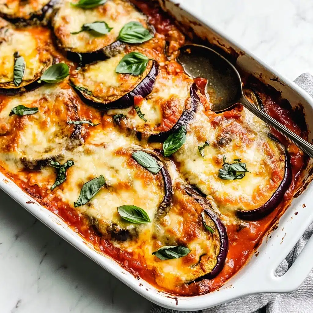 Cheesy Marinara Baked Eggplant Slices Recipe - Recipe Image