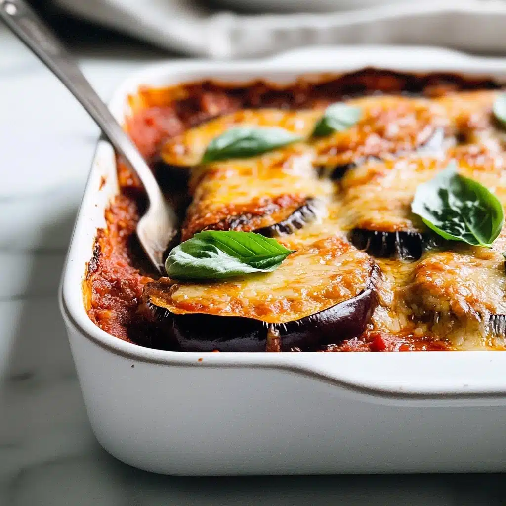 Cheesy Marinara Baked Eggplant Slices Recipe - Recipe Image