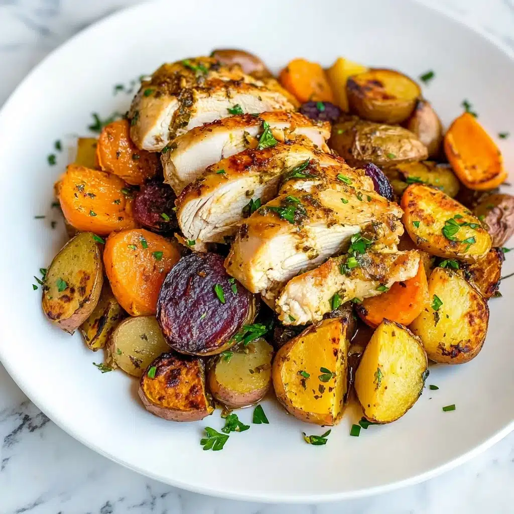 One Pan Herb Roasted Vegetables & Chicken Recipe - Recipe Image