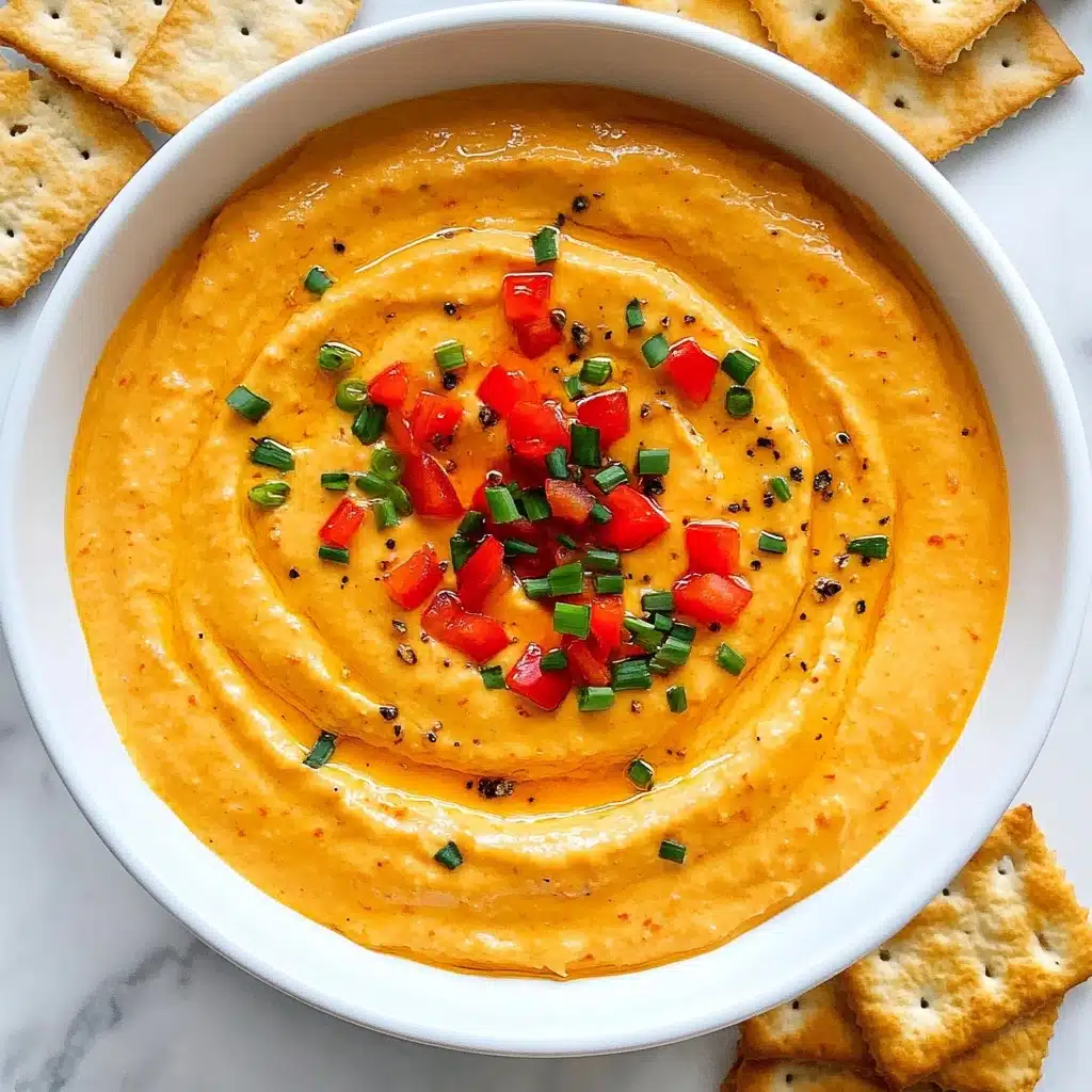 Homemade Roasted Red Pepper Hummus Recipe - Recipe Image