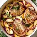 One Pan Pork Chops with Apples and Onions Recipe