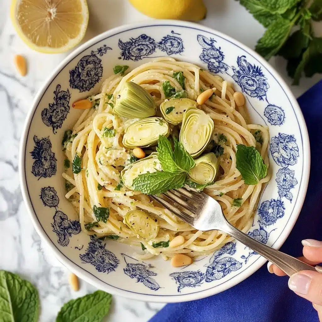 Lemon Butter Artichoke Pasta Recipe - Recipe Image
