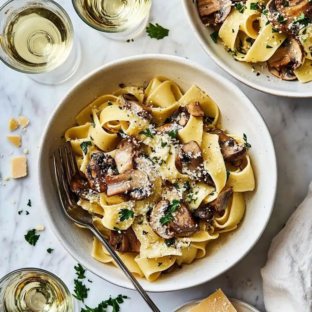 Creamy Mushroom Pappardelle Pasta Recipe - Recipe Image