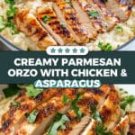 Creamy Parmesan Orzo with Chicken and Asparagus Recipe
