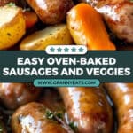 Oven Baked Sausages with Potatoes, Vegetable AND Gravy! Recipe