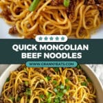 Mongolian Noodles with Ground Beef Recipe