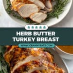 Butter and Herb Turkey Breast Roast with Easy Pan Gravy Recipe