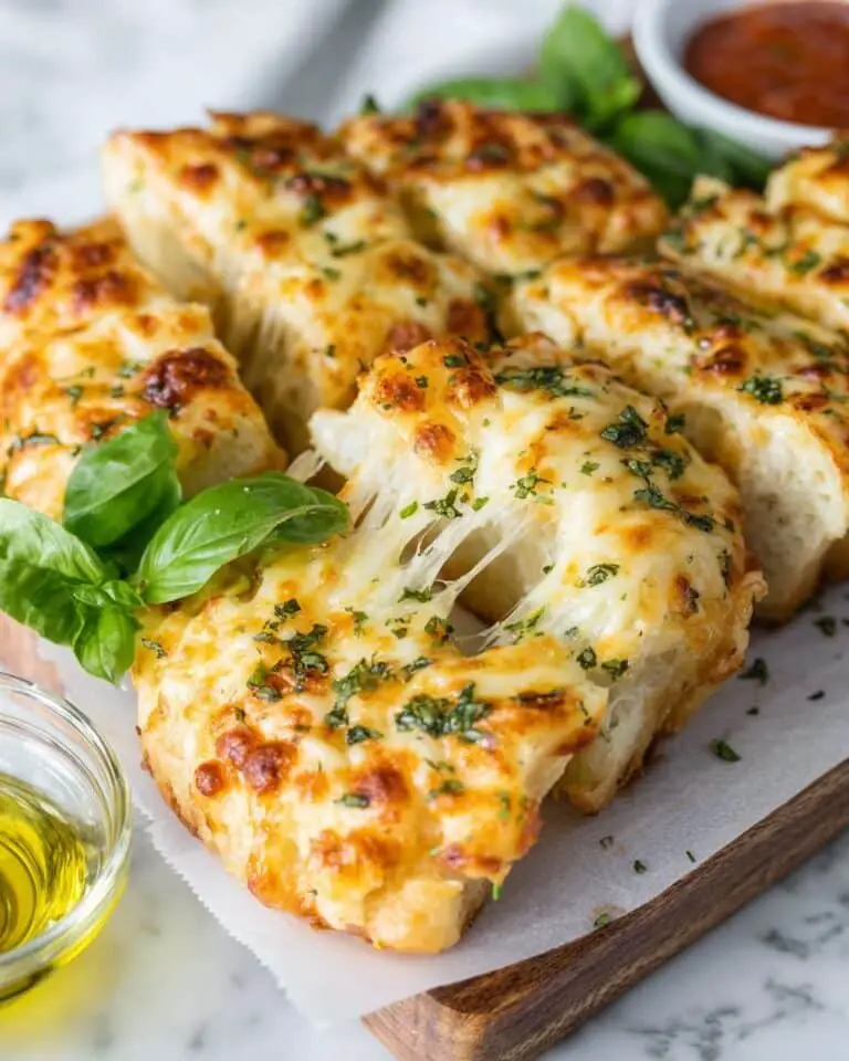 Mozzarella and Cheddar Stuffed Cheesy Bread Recipe