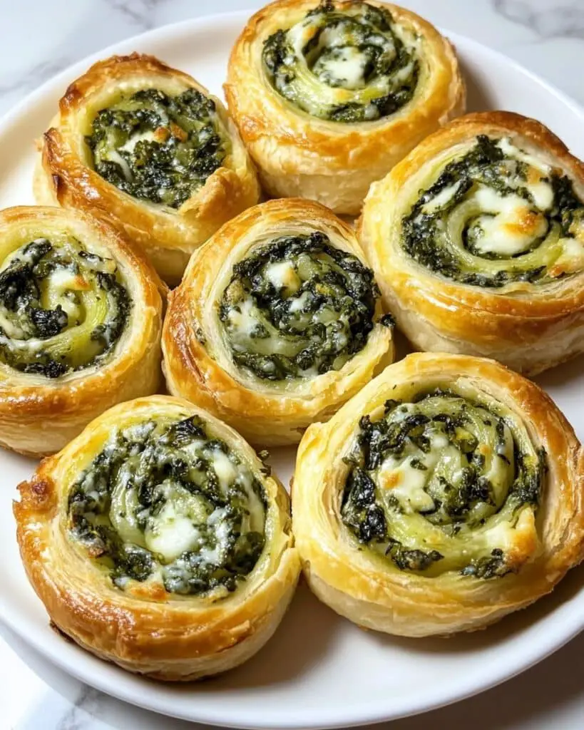 Spinach & Artichoke Puff Pastry Pinwheels Recipe