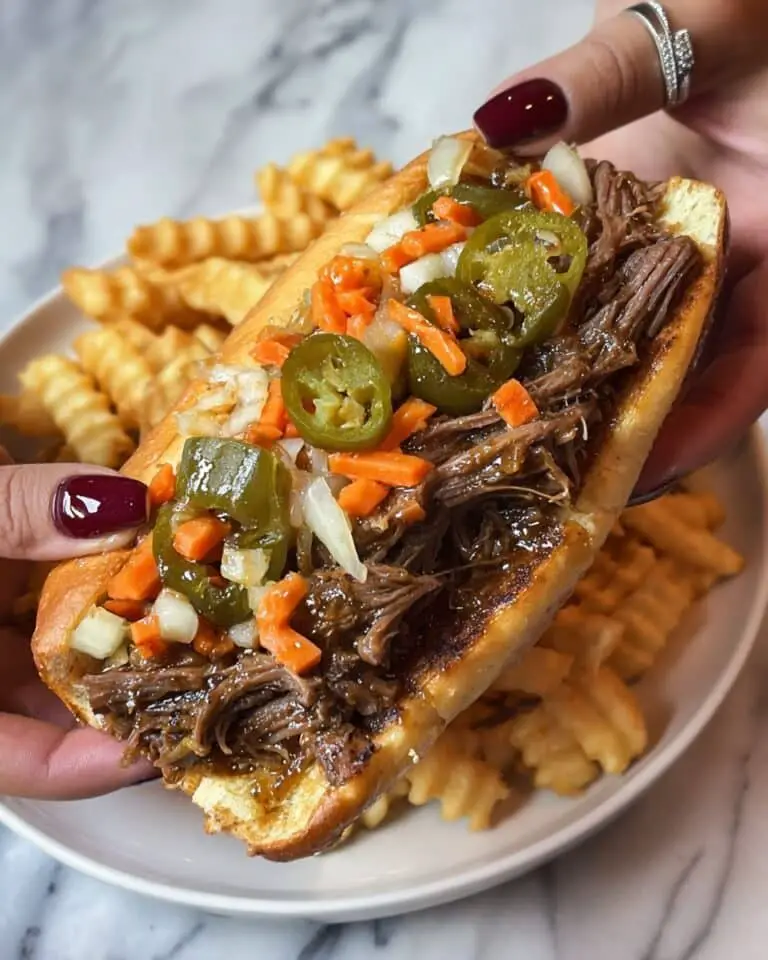Italian Crockpot Beef Sandwiches with Pepperoncini and Melty Cheese Recipe