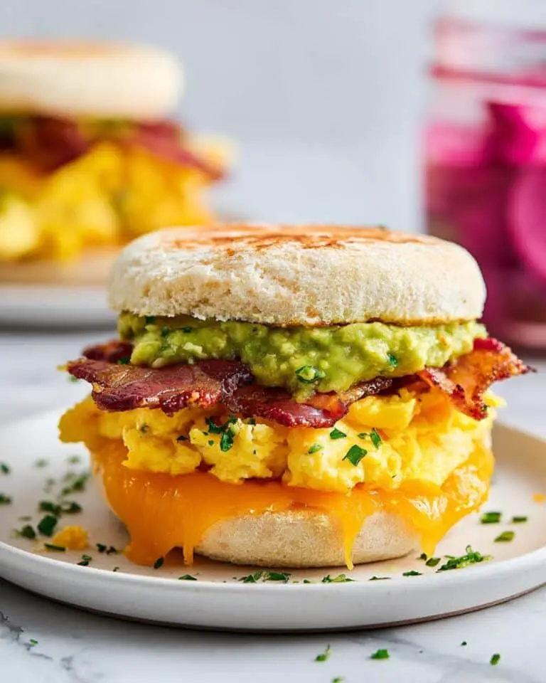 Ultimate Breakfast Sandwich with Scrambled Eggs, Bacon, and Avocado Recipe