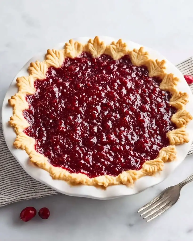 Cranberry Pie with Fresh Cranberries and Orange Zest Recipe